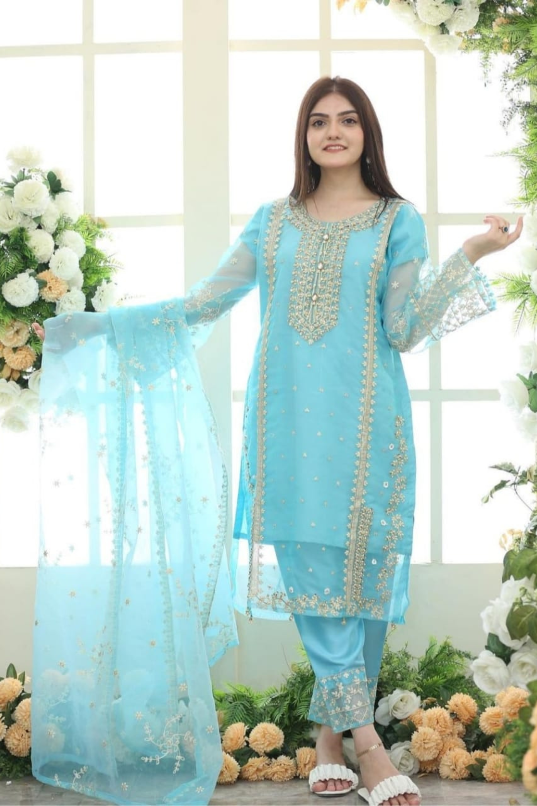 Tahzeeb Fancy Organza 3-Piece Set